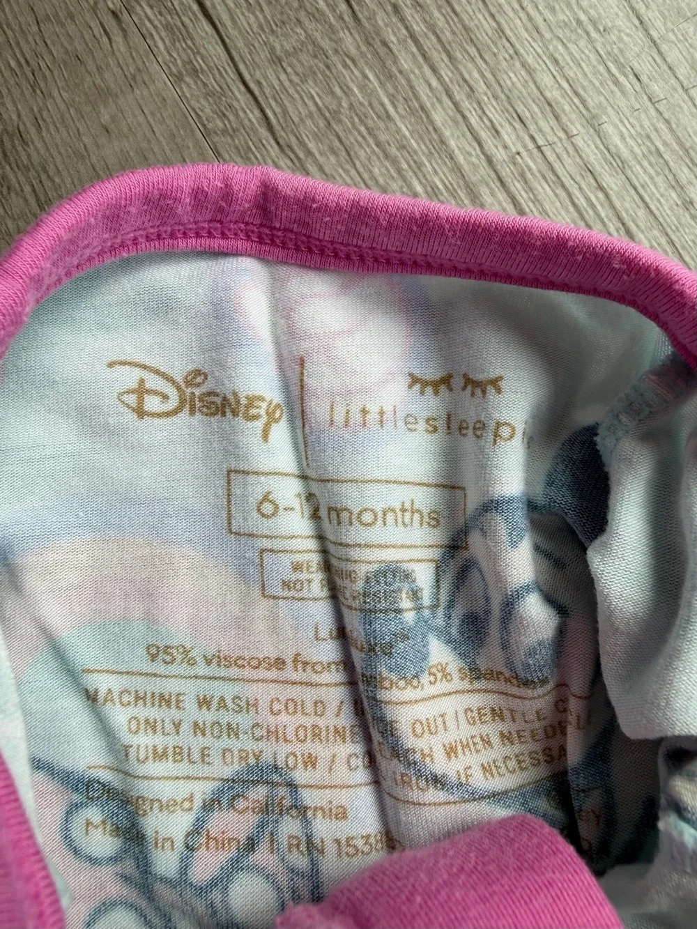 Disney Little Sleepies Short Sleeve Zip Romper Pajamas in Mickey Print 6-12M